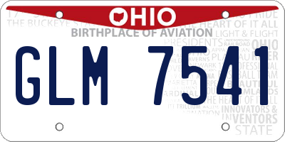 OH license plate GLM7541