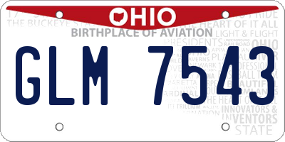 OH license plate GLM7543