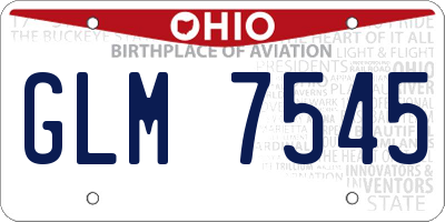 OH license plate GLM7545