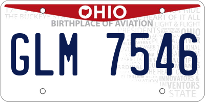 OH license plate GLM7546