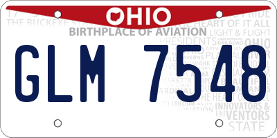 OH license plate GLM7548