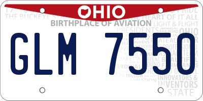 OH license plate GLM7550