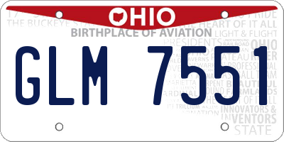 OH license plate GLM7551