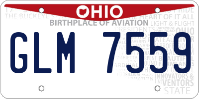 OH license plate GLM7559