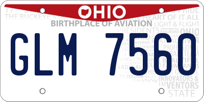 OH license plate GLM7560