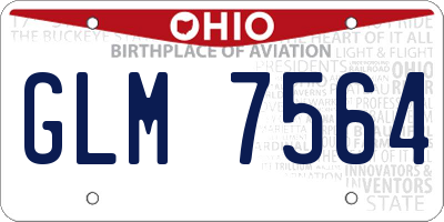 OH license plate GLM7564