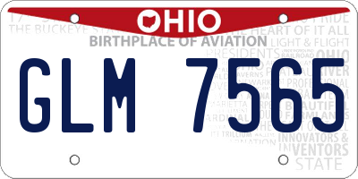 OH license plate GLM7565