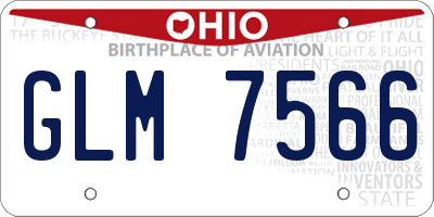 OH license plate GLM7566