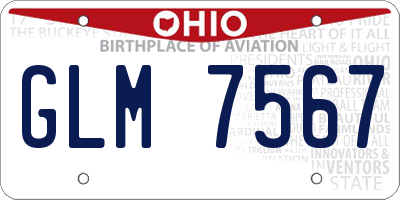 OH license plate GLM7567