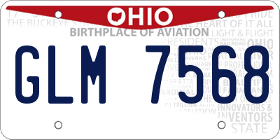OH license plate GLM7568