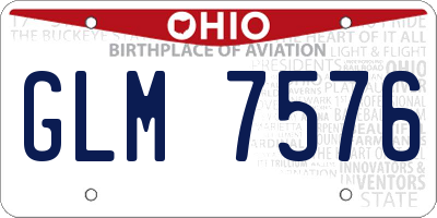 OH license plate GLM7576