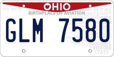 OH license plate GLM7580