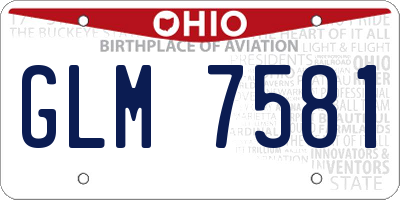 OH license plate GLM7581
