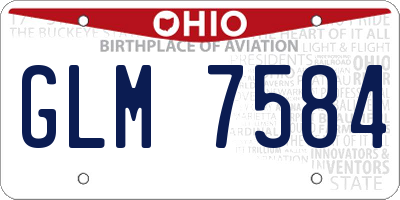 OH license plate GLM7584