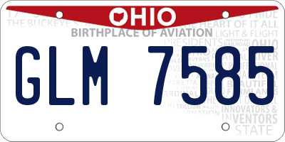 OH license plate GLM7585