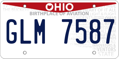 OH license plate GLM7587