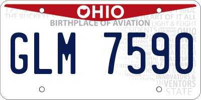 OH license plate GLM7590