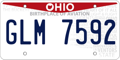 OH license plate GLM7592