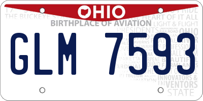 OH license plate GLM7593