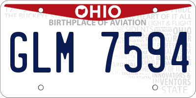 OH license plate GLM7594