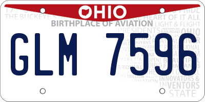 OH license plate GLM7596