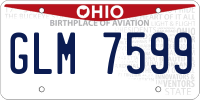 OH license plate GLM7599