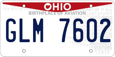 OH license plate GLM7602