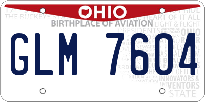 OH license plate GLM7604