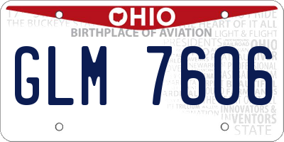 OH license plate GLM7606