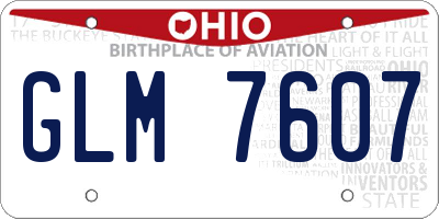 OH license plate GLM7607