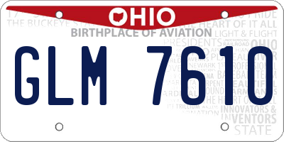 OH license plate GLM7610