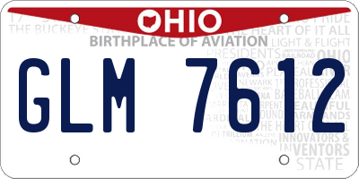 OH license plate GLM7612
