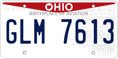 OH license plate GLM7613