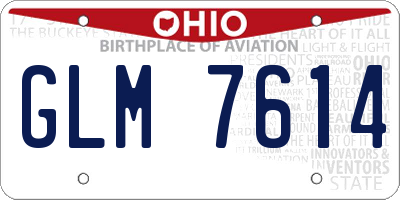 OH license plate GLM7614