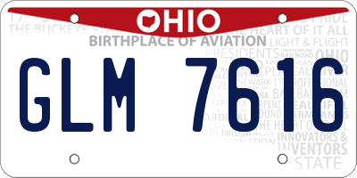 OH license plate GLM7616