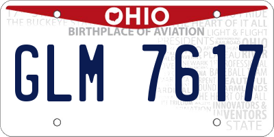 OH license plate GLM7617