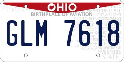 OH license plate GLM7618