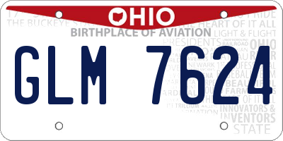 OH license plate GLM7624