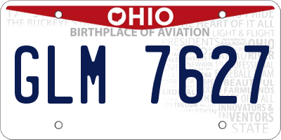 OH license plate GLM7627