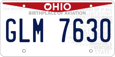 OH license plate GLM7630