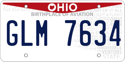OH license plate GLM7634