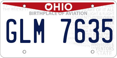 OH license plate GLM7635