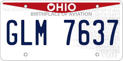 OH license plate GLM7637
