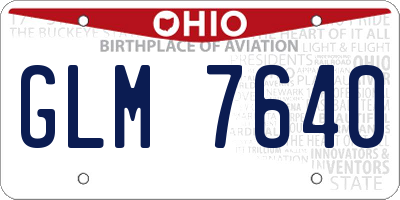 OH license plate GLM7640