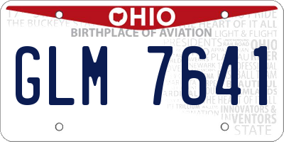 OH license plate GLM7641
