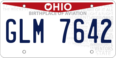 OH license plate GLM7642
