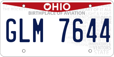 OH license plate GLM7644
