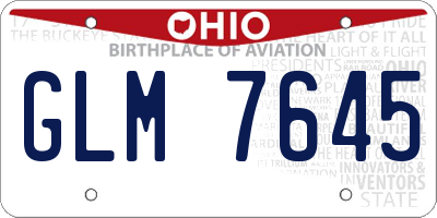 OH license plate GLM7645