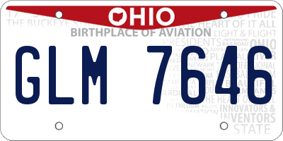 OH license plate GLM7646