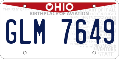 OH license plate GLM7649